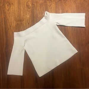 Massimo Dutti White/Cream Off Shoulder Knit Top